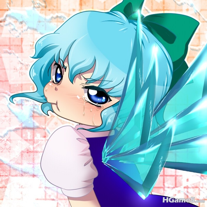 p544758__] blue_eyes blue_hair bow cirno hair_bow short_hair solo tears touhou w.jpg