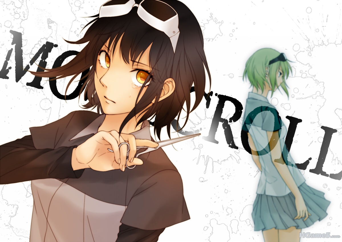 Konachan_com - 83508 blonde_hair brown_hair gumi orange_eyes scissors sunglasses.jpg