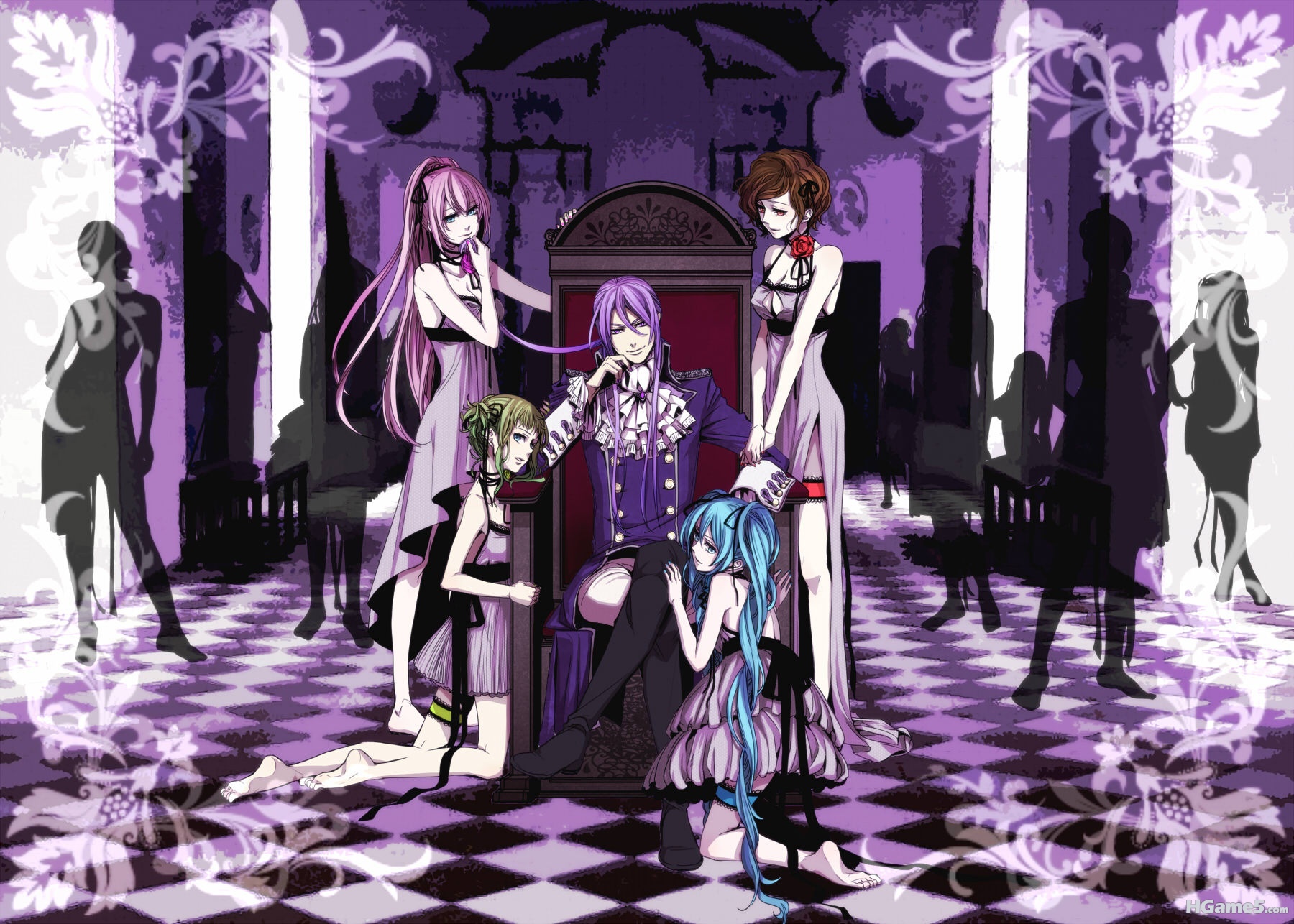 0blue_eyes blue_hair brown_hair dress hatsune_miku long_hair meiko pink_hair pur.jpg