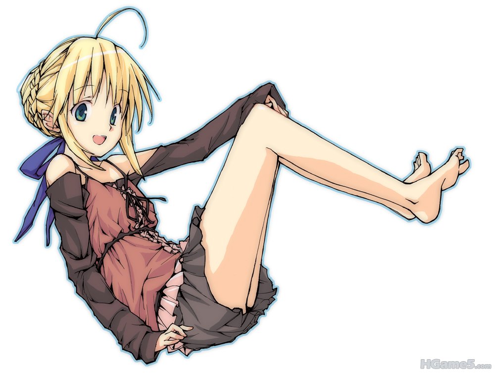 00258_p532212_ahoge barefoot blonde_hair blue_eyes casual dorago fate_stay_night.jpg