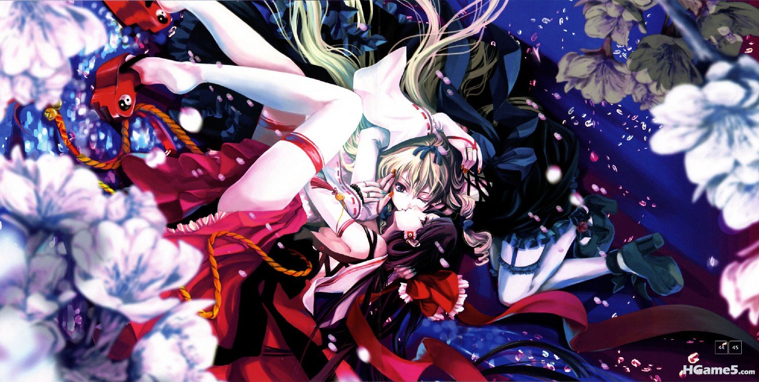 moe 8883 cradle fixme hakurei_reimu misaki_kurehito touhou yakumo_yukari yuri.jpg