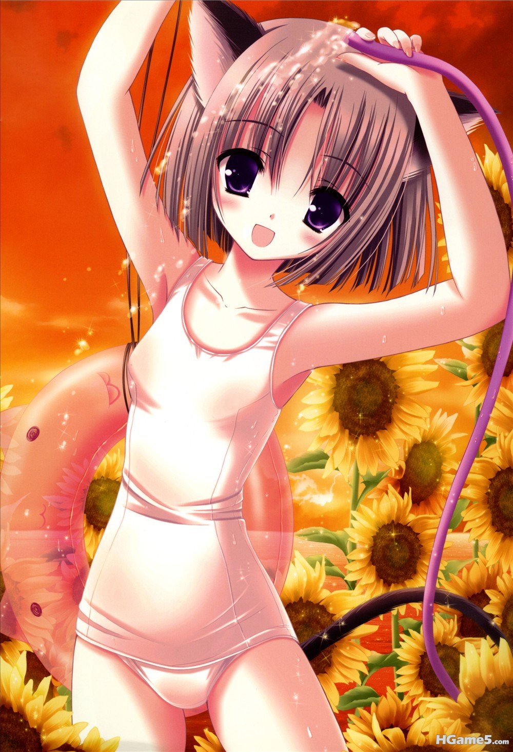 moe 16389 animal_ears nekomimi school_swimsuit swimsuits tail tinkerbell tinkle wet.jpg