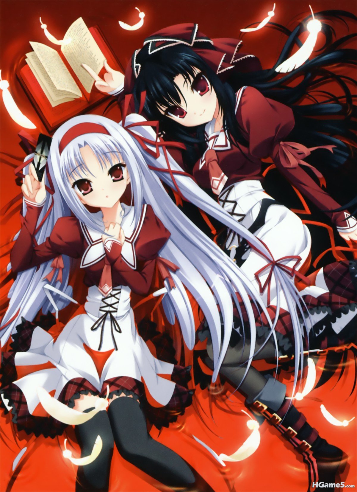 moe 84325 11eyes hagiwara_onsen kuroshiba_kanae lass momono_shiori seifuku thigh.jpg