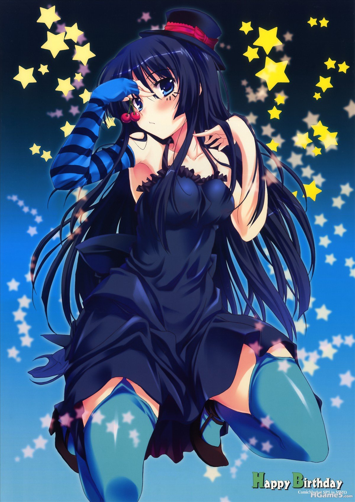 moe 139022 akiyama_mio dress happy_birthday k-on! maruchan thighhighs.jpg