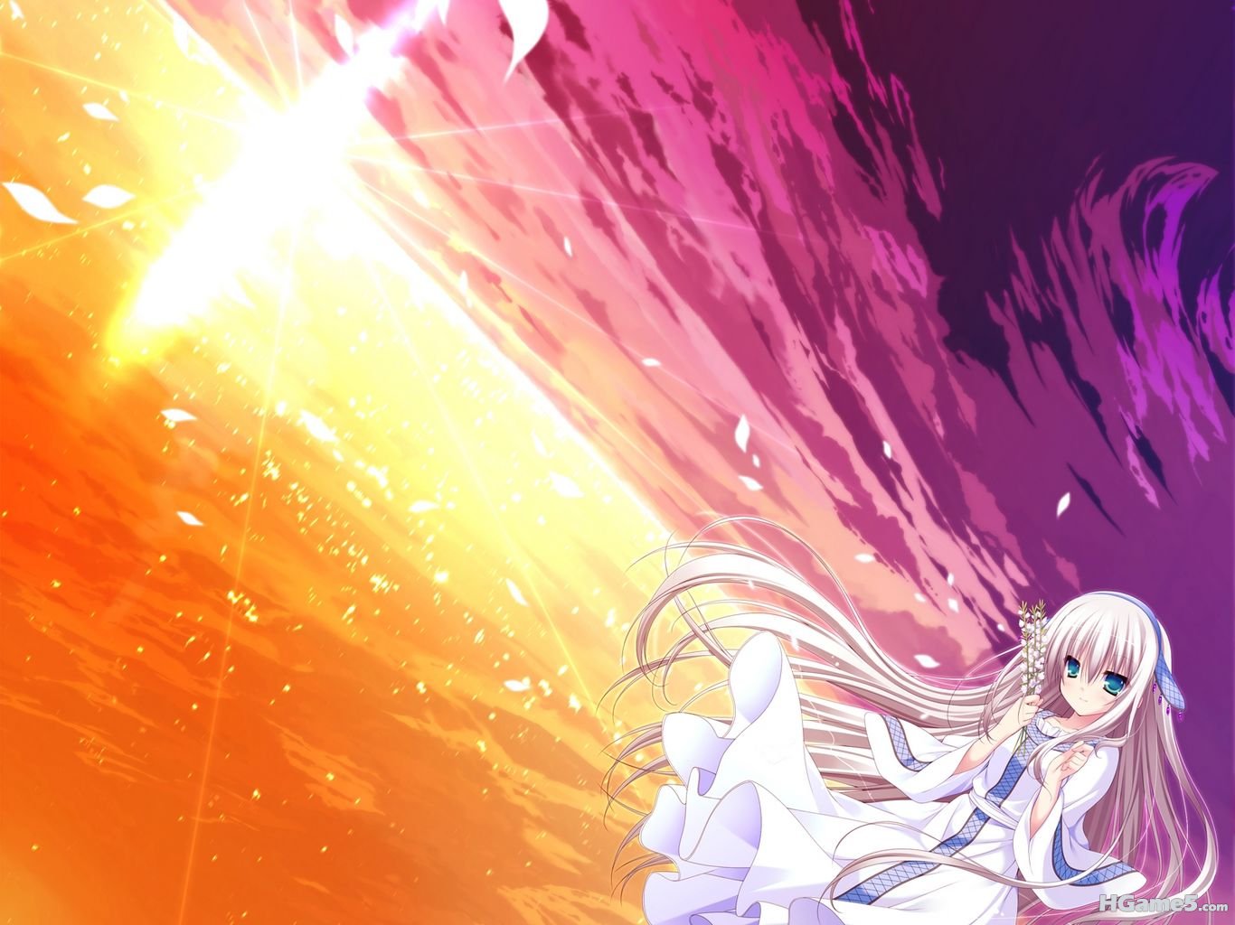 Konachan.com - 104802 11_eyes chikotam dress game_cg lisette_vertorre long_hair sunset.jpg