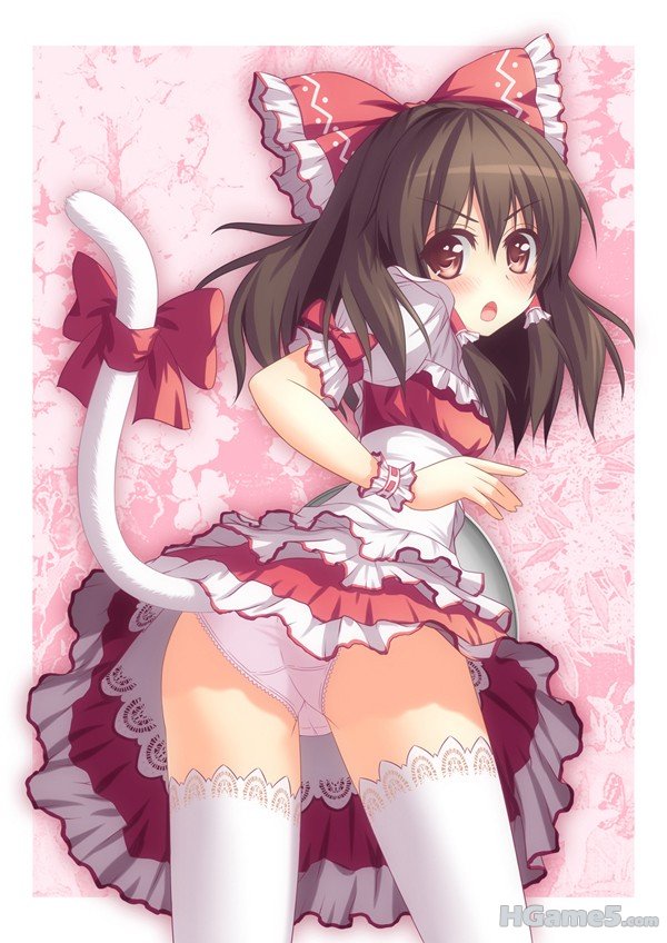 p696227_ass bow cat_tail d2c hakurei_reimu kemonomimi_mode lace-trimmed_thighhig.jpg