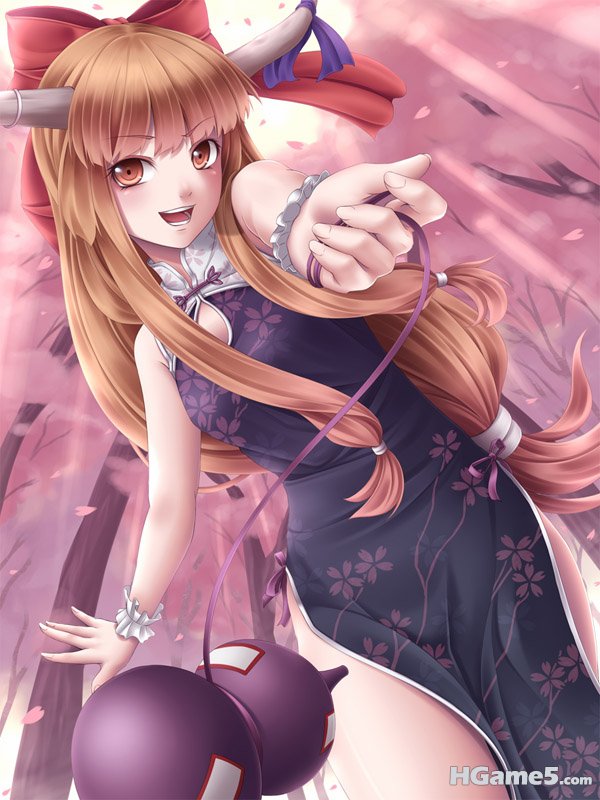 moe 178888 chinadress horns ibuki_suika mochi.f touhou.jpg