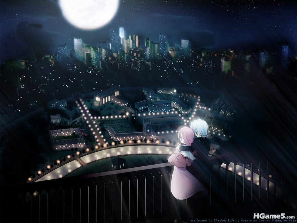 Konachan.com - 58096 ayasaki_hayate hayate_no_gotoku katsura_hinagiku moon night tagme.jpg