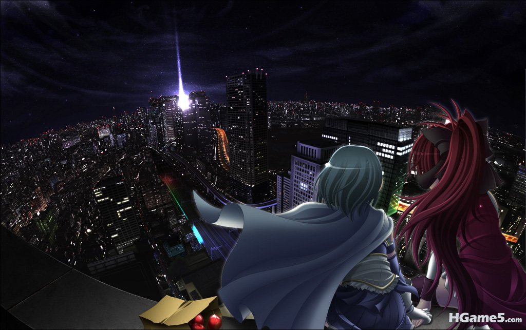 Konachan.com - 102908 city ebisu_(artist) mahou_shoujo_madoka_magica miki_sayaka.jpg
