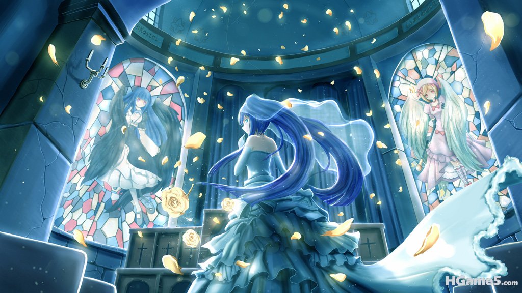 Konachan.com - 109739 blue_eyes blue_hair dress flowers frederica_bernkastel fur.jpg