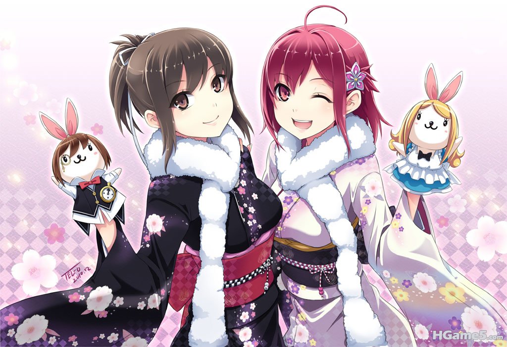 833 2girls alice_(wonderland) brown_eyes brown_hair doll.jpg