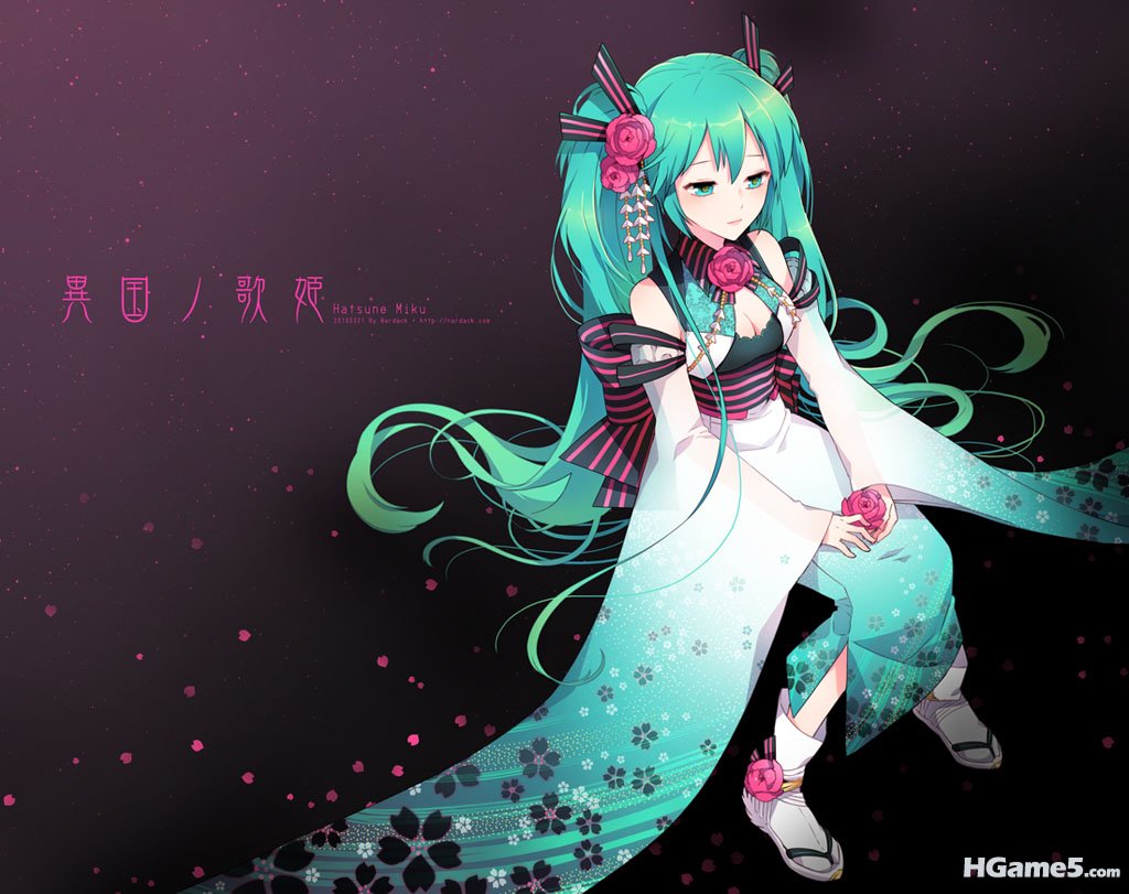 Konachan.com - 71330 blue_eyes blue_hair cleavage hatsune_miku japanese_clothes .jpg