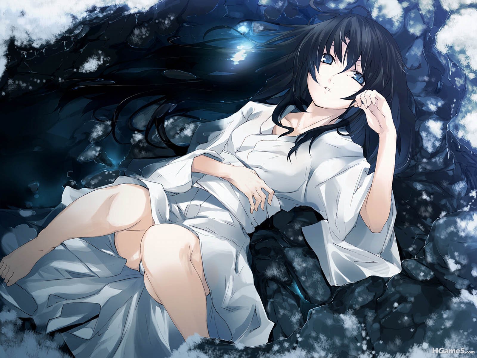 Konachan.com - 45394 black_hair blue_eyes g_yuusuke japanese_clothes moon pantie.jpg
