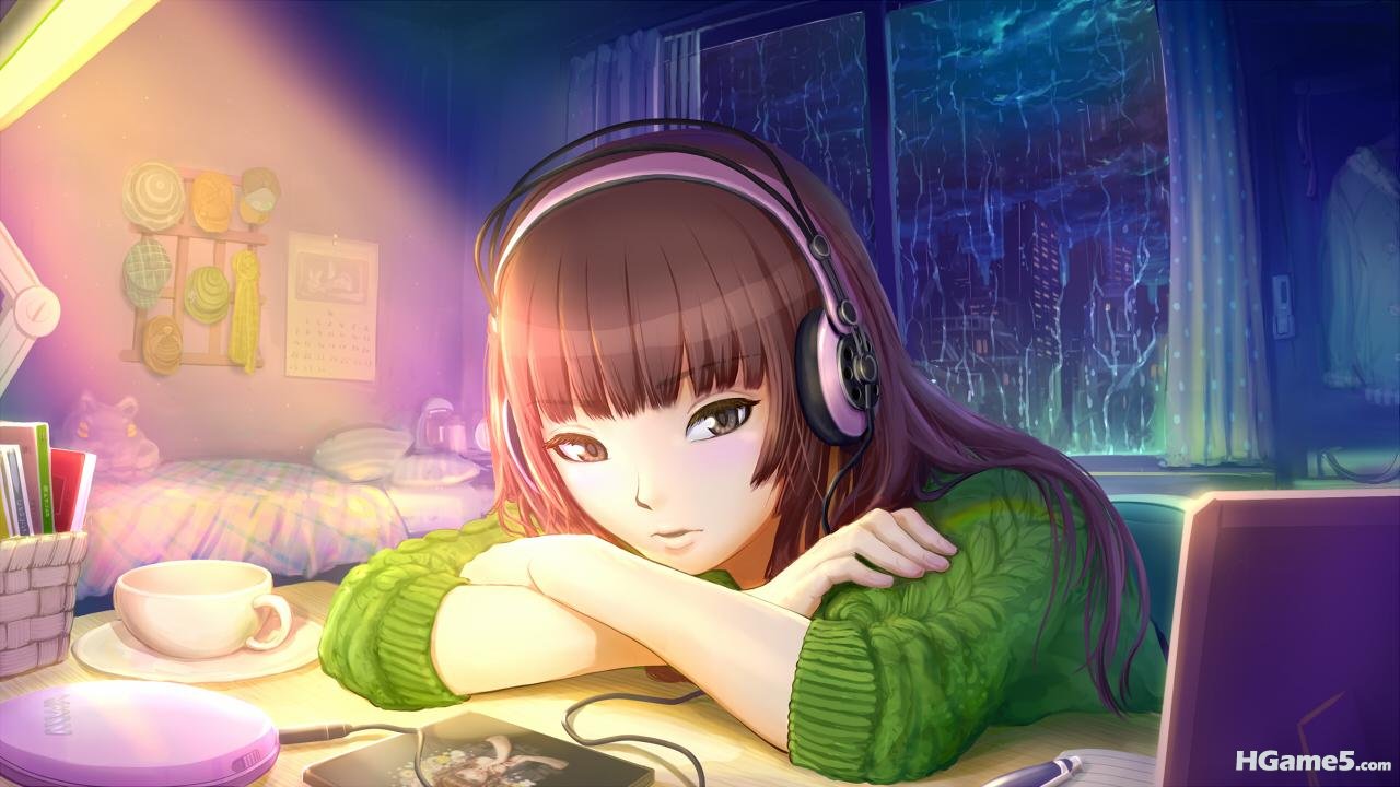 Konachan_com - 101339 amagami bed brown_eyes brown_hair clouds drink haitaka hat.jpg