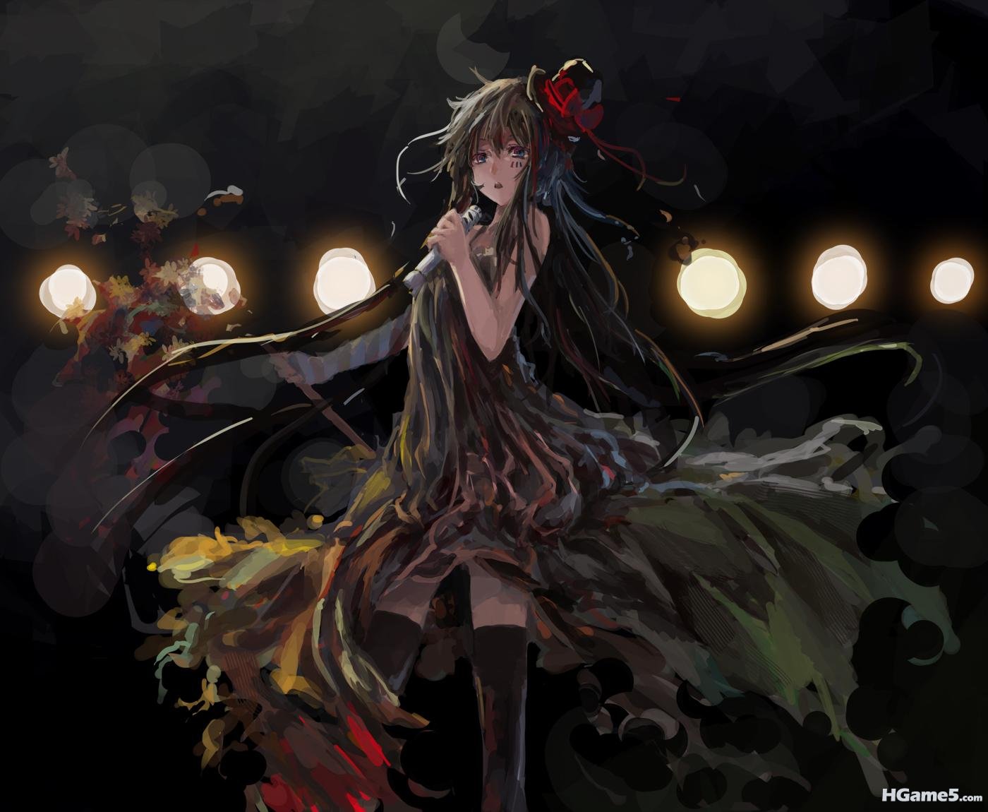 Konachan_com - 111401 akiyama_mio dress hat k-on! microphone thighhighs zatsuon.jpg