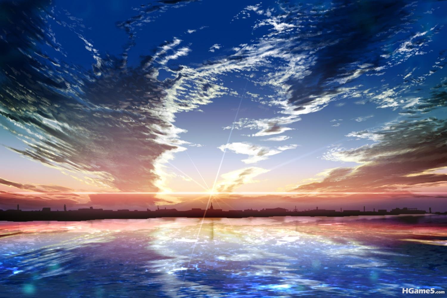 Konachan_com - 87753 clouds scenic sky tagme tagme_(artist) water.jpg