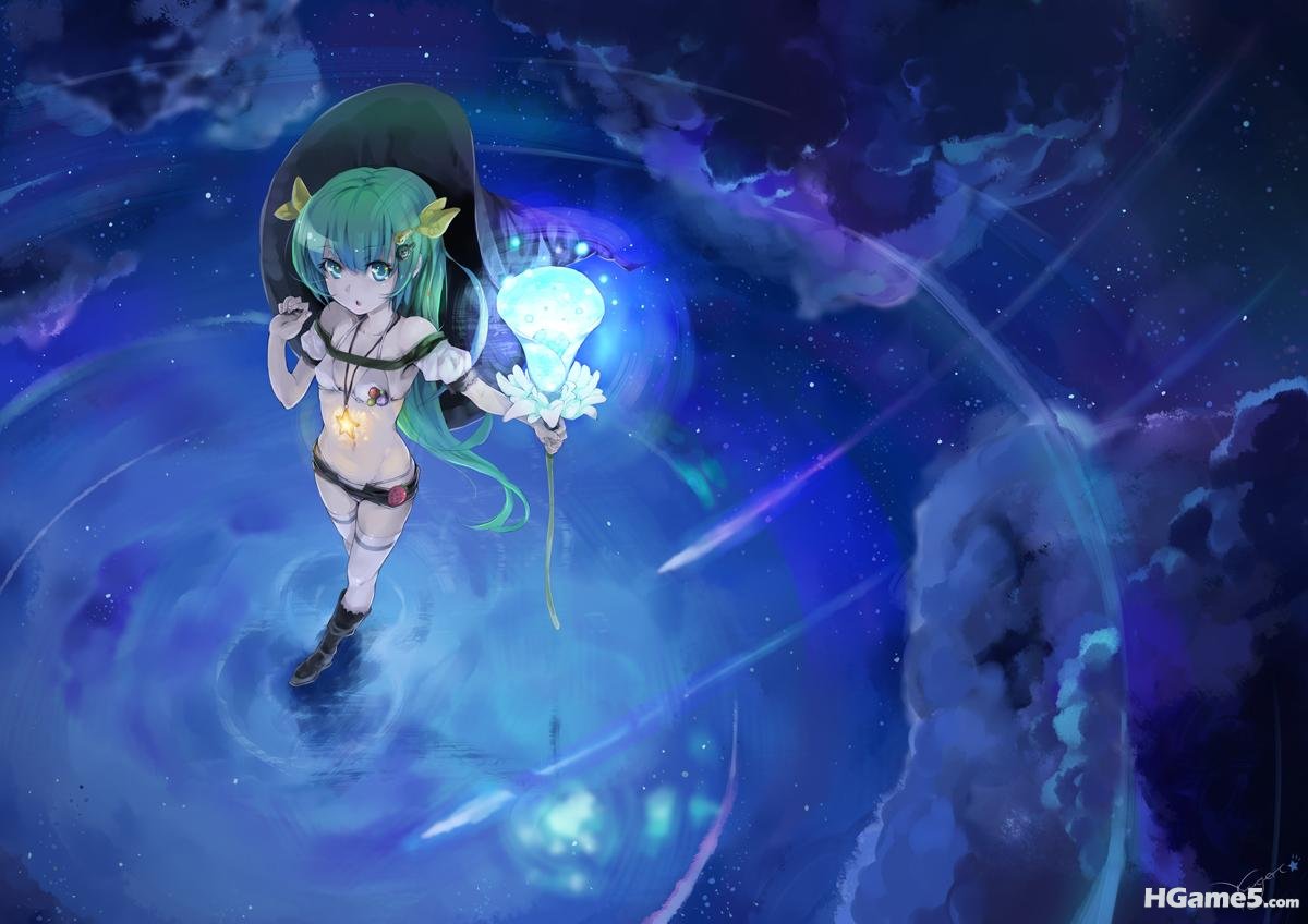 Konachan_com - 111164 clouds flowers green_eyes green_hair night original signed.jpg