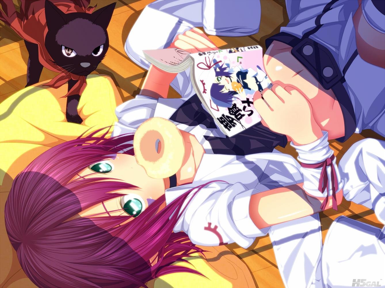Konachan_com - 111664 animal aqua_eyes book cat food john_doe merry_nightmare pu.jpg