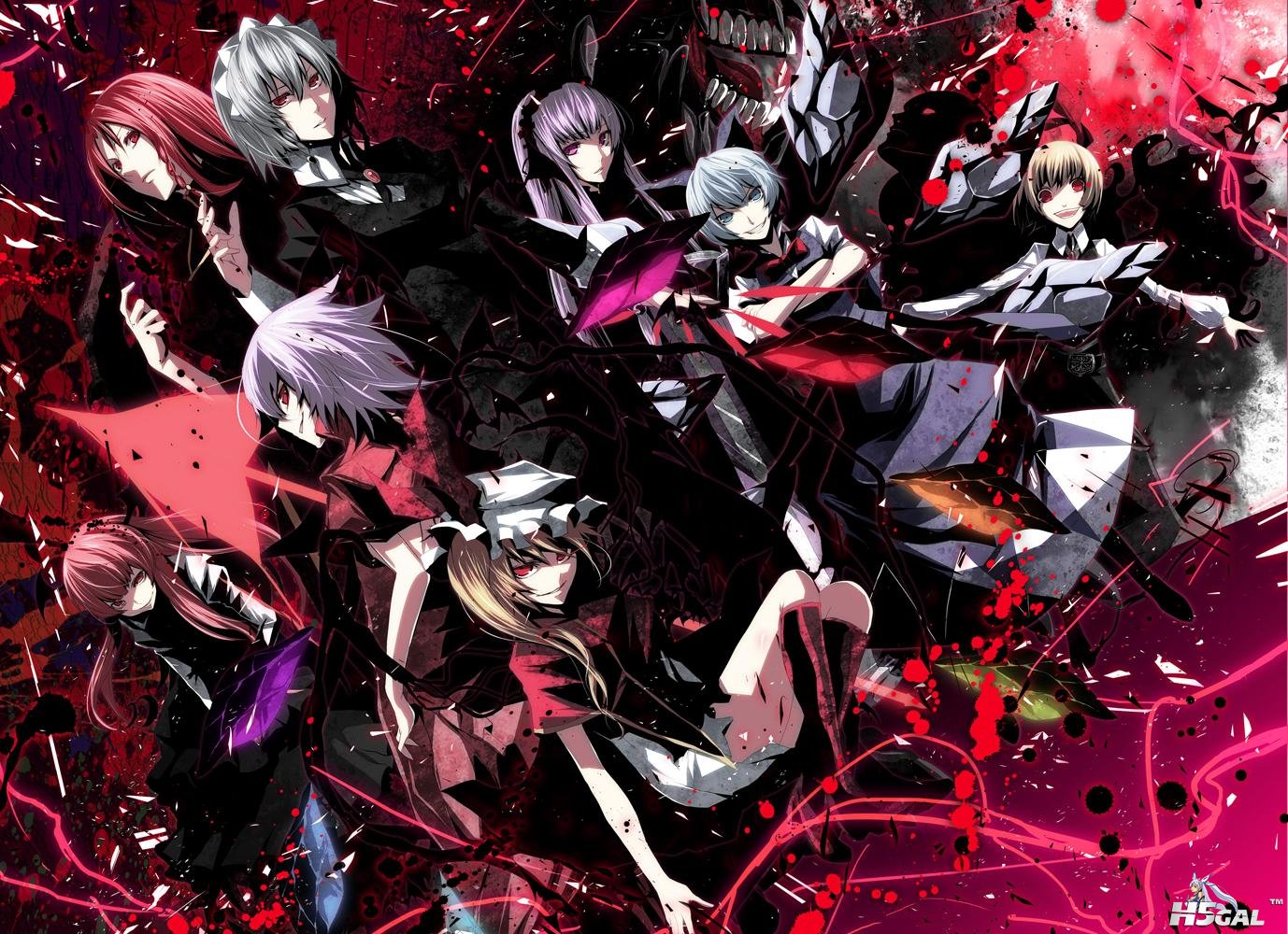 ts cirno gothic gray_hair hat hong_meiling koakuma long_hair pink_hair pizaya pu.jpg