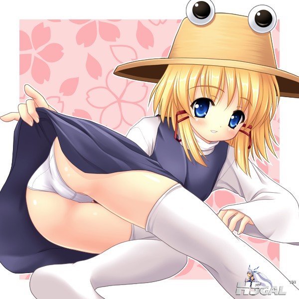 p641947_blonde_hair blue_eyes blush bow eyes hair_bow hat lying moriya_suwako pa.jpg