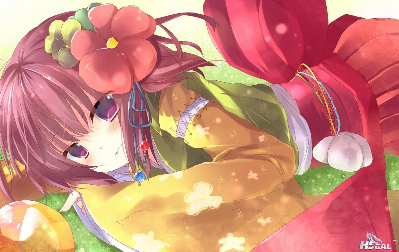 Konachan.com - 103318 flowers grass hieda_no_akyuu japanese_clothes kisaragi_kir.jpg