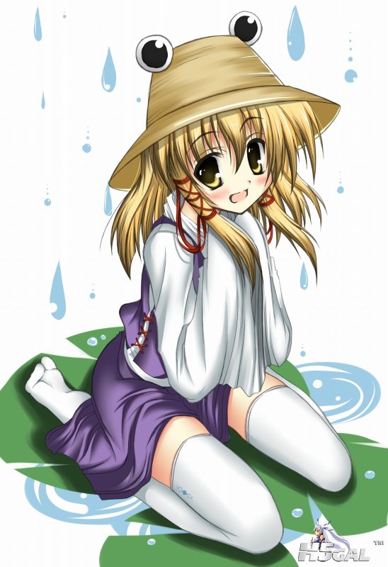 p594033_blonde_hair eyes hat kibou_tsubame moriya_suwako short_hair thighhighs t.jpg