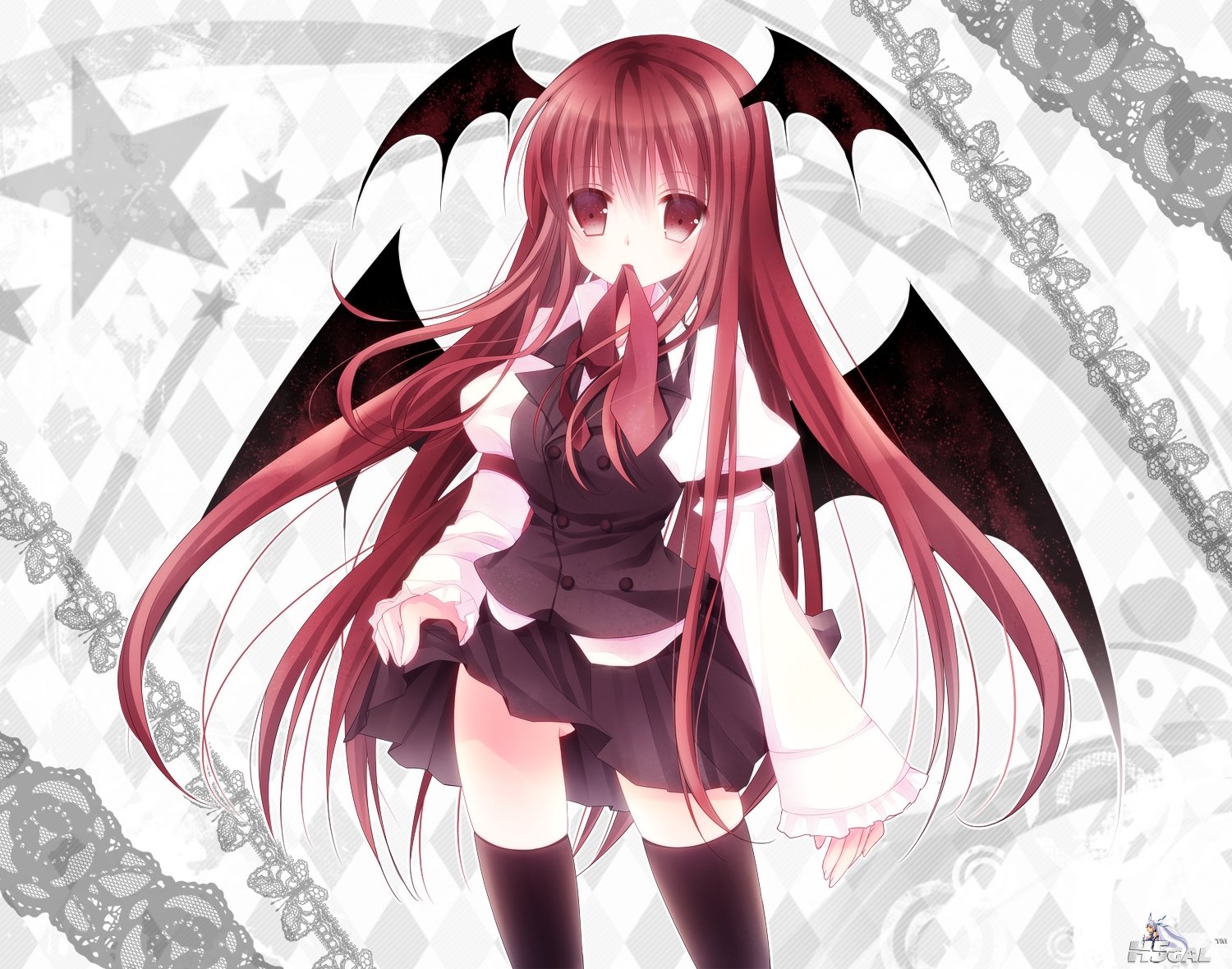 moe 205949 koakuma mikazuki_sara nopan thighhighs touhou wings.JPG