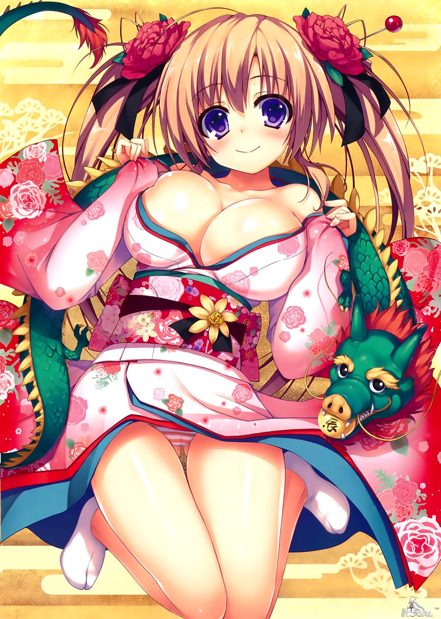 moe 204302 cleavage kimono pantsu shimapan tomose_shunsaku.JPG