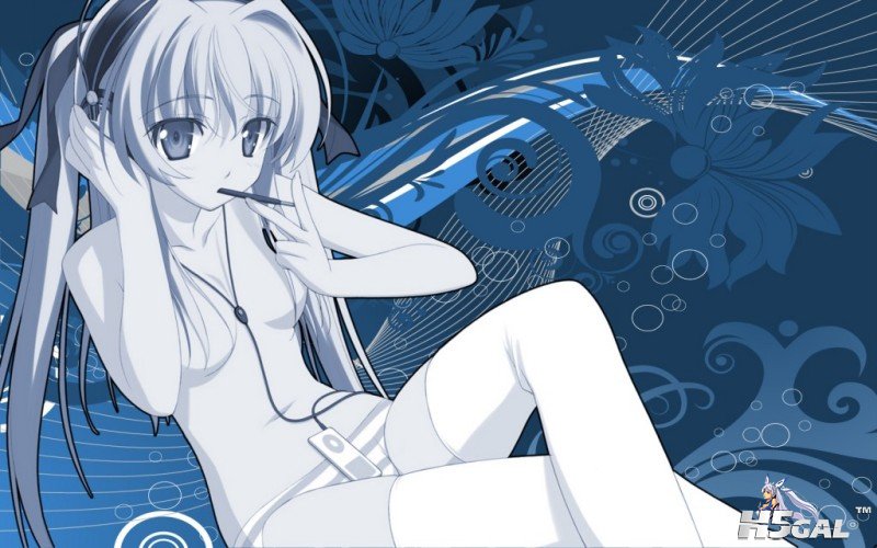 konachan 40201 headphones panties pocky striped_panties thighhighs topless under.jpg