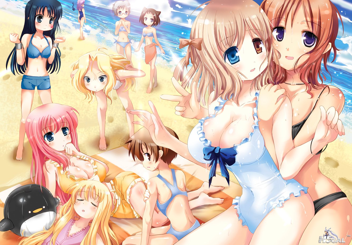 moe 145243 bikini cleavage heterochromia piaroo swimsuits wet.jpg