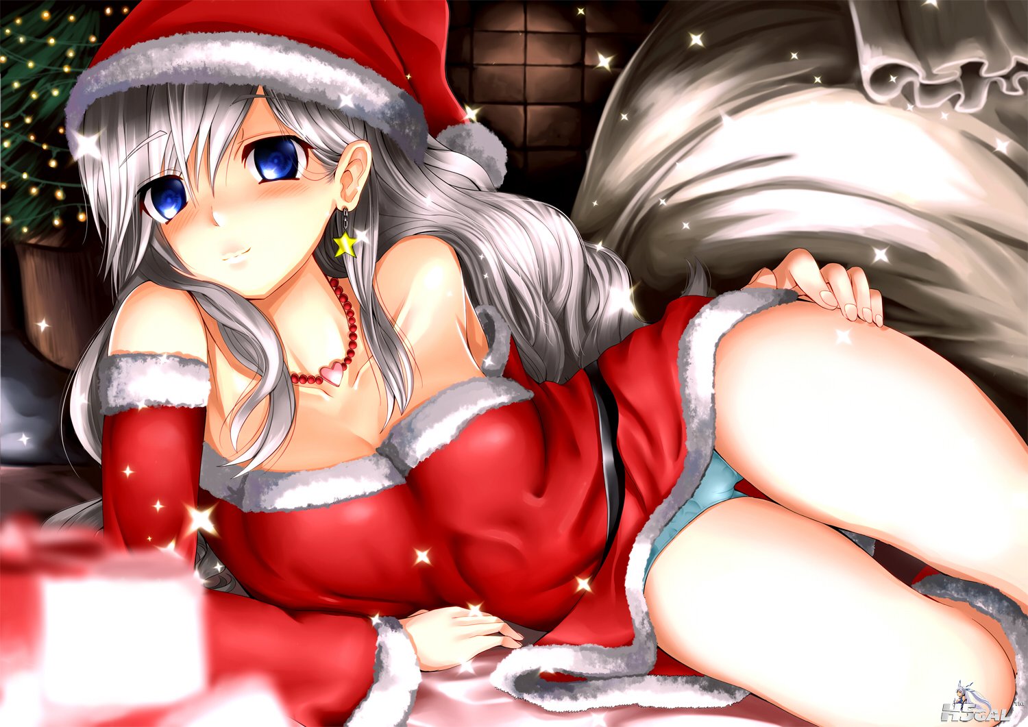 moe 175929 arudehido christmas cleavage dress pantsu.jpg