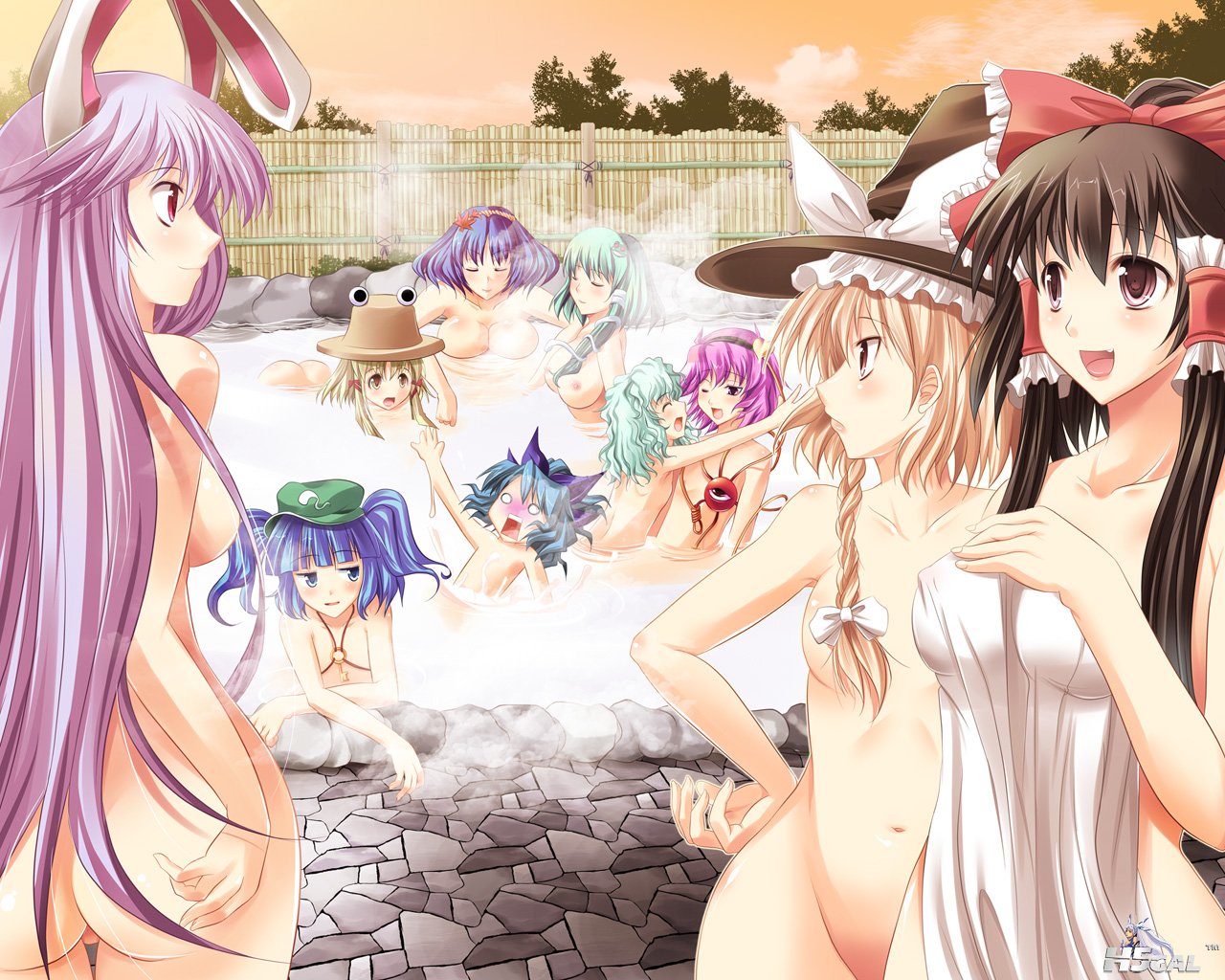 konachan 47006 animal_ears ass blonde_hair blue_eyes blue_hair breasts brown_eye.jpg