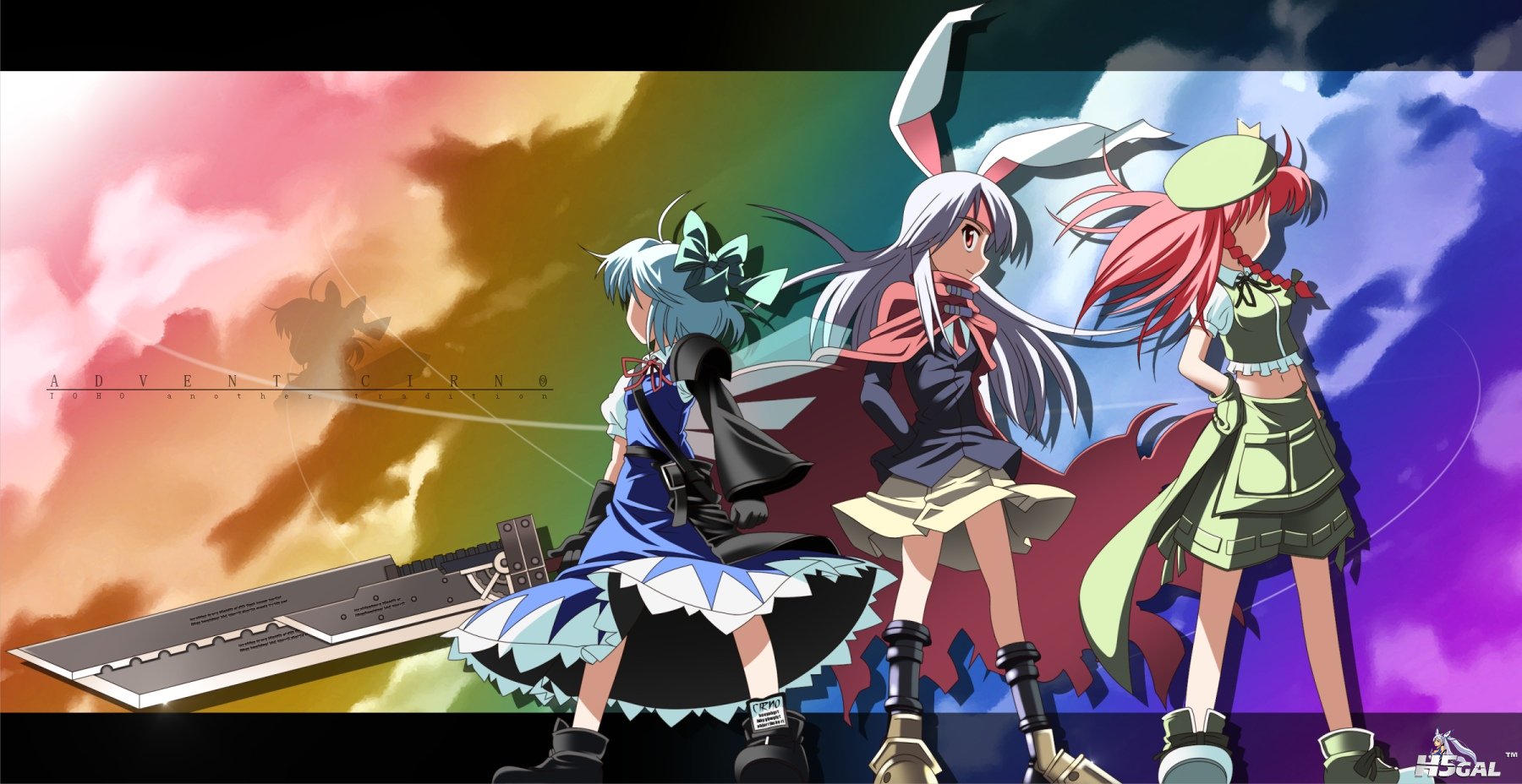 konachan 54326 advent_cirno cirno cosplay hong_meiling reisen_udongein_inaba touhou.jpg