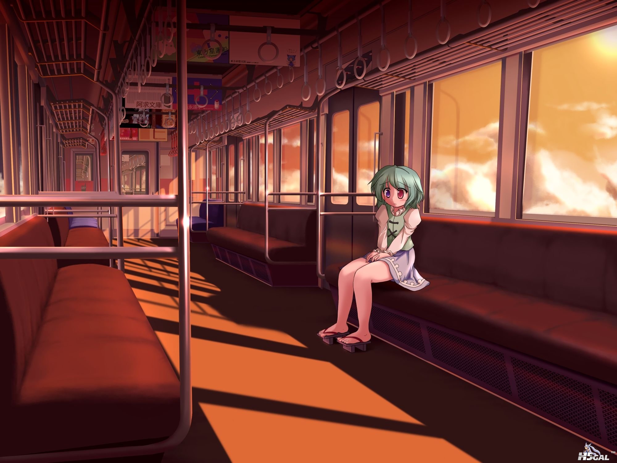 konachan 58857 bicolored_eyes cirno dress green_hair remilia_scarlet tatara_koga.jpg