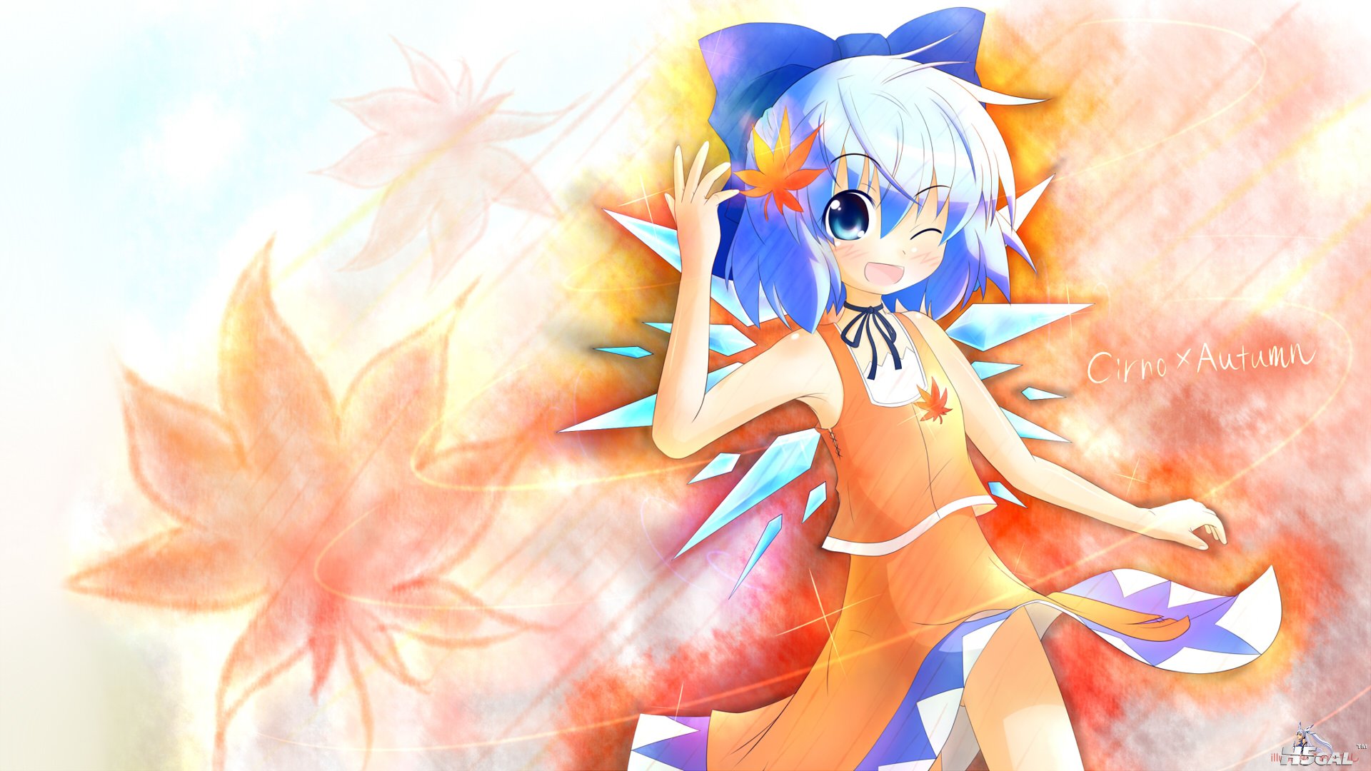 konachan 68337 autumn cirno touhou wink yurume_atsushi.jpg