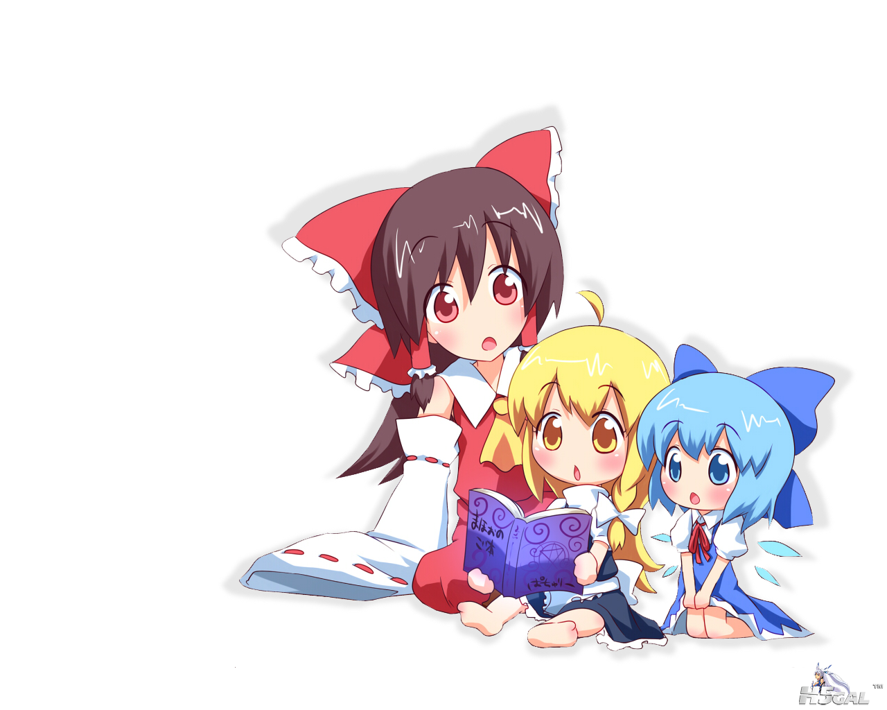 konachan 75194 blonde_hair blue_eyes blue_hair blush book bow brown_hair cirno h.png