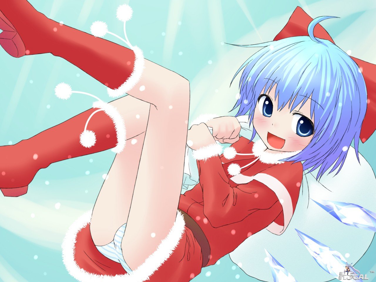 konachan 81363 blue blue_hair christmas cirno hat panties snow touhou underwear.jpg