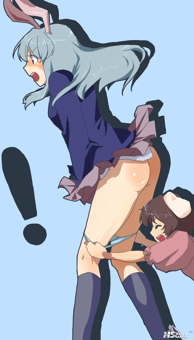 p659448_animal_ears ao ass blazer blue_hair brown_hair bunny_ears inaba_tewi lon.jpg