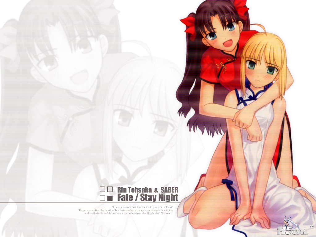 Konachan.com - 17169 chinese_dress fate_stay_night saber tohsaka_rin.jpg