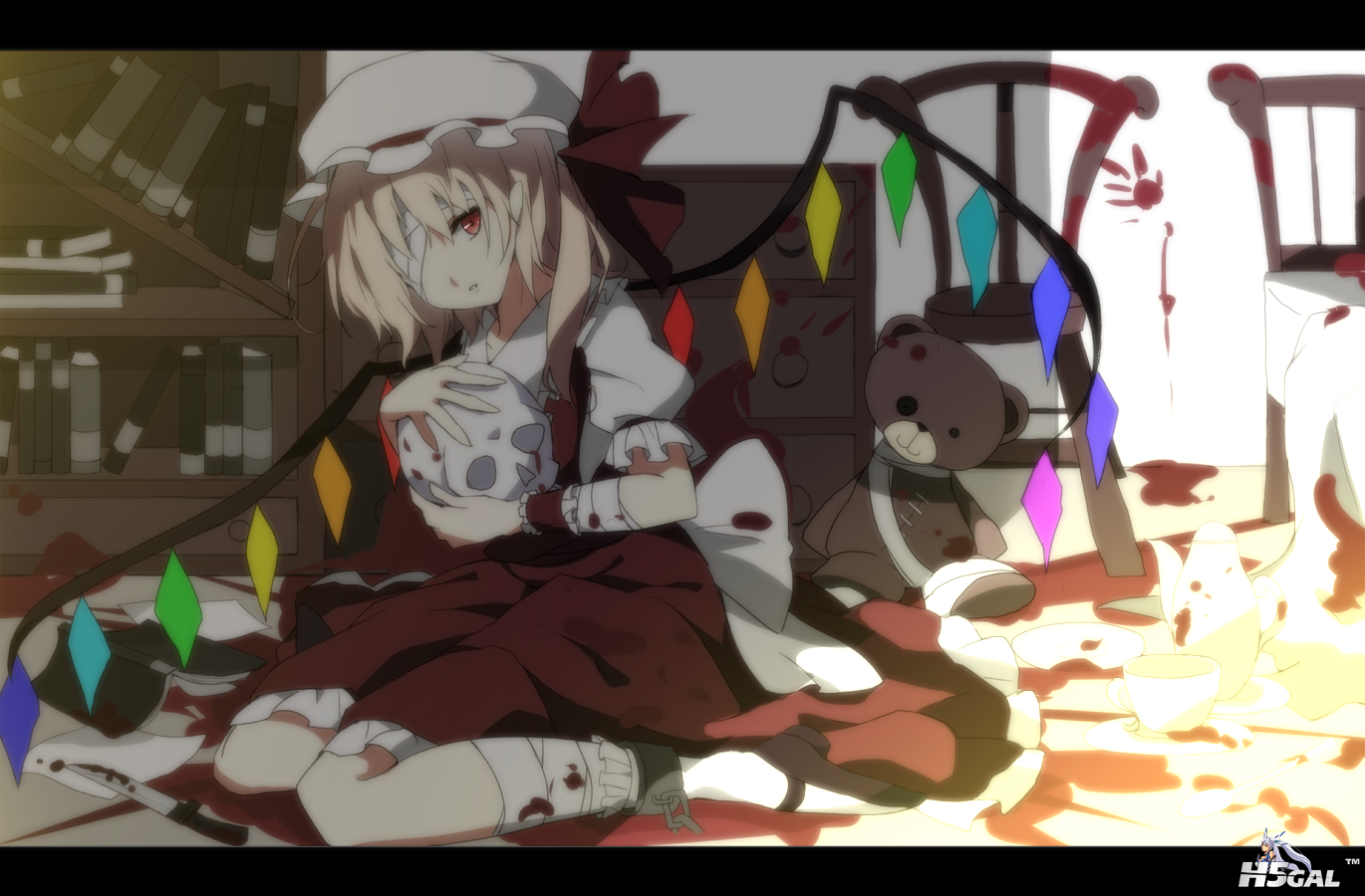 Konachan_com - 139426 bandage blonde_hair blood flandre_scarlet knife red_eyes s.png