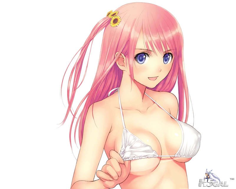 konachan 114306 bikini blue_eyes original pink_hair purple_eyes swimsuit taka_to.jpg