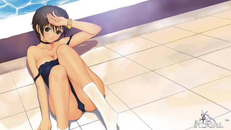 konachan 96992 brown_eyes brown_hair swimsuit taka_tony_副本.jpg