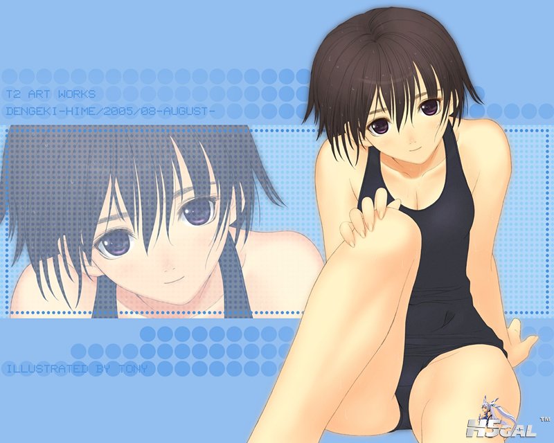 konachan 87606 brown_eyes brown_hair short_hair swimsuit taka_tony_副本.jpg