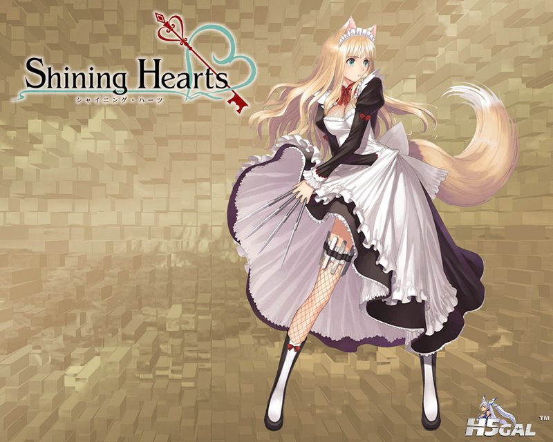 konachan 90125 animal_ears blonde_hair cleavage foxgirl green_eyes long_hair mai.jpg