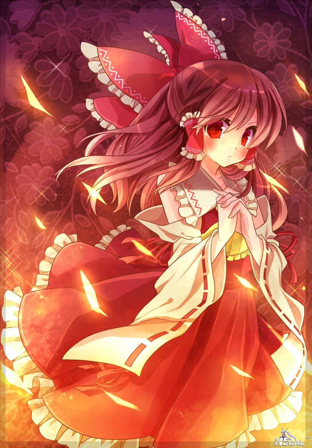 p652292_blush bow brown_hair cyoko detached_sleeves hair_bow hakurei_reimu red_e.jpg
