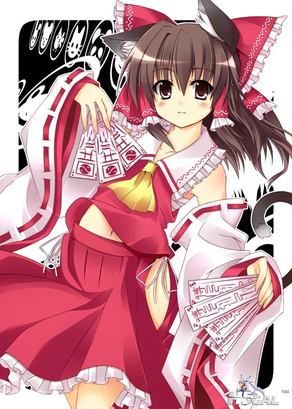 p654929_animal_ears bow brown_hair cat_ears cat_tail detached_sleeves hair_bow h.jpg