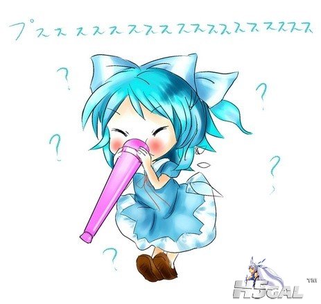 p836844_artist_request blue_hair cirno doing_it_wrong dress horn_(instrument) ri.jpg
