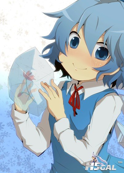 p817404_aoi_(annbi) blue_eyes blue_hair blush bow cirno hair_bow short_hair solo.jpg