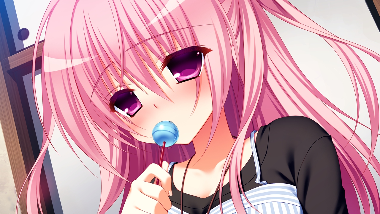 Konachan.com - 146813 game_cg kanadome_miyako lollipop pink_eyes pink_hair pure_girl.jpg