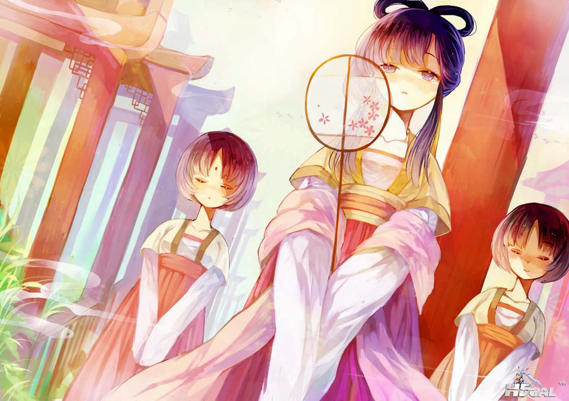 Konachan_com - 148280 3girls japanese_clothes koyuiko luo_tianyi vocaloid.jpg